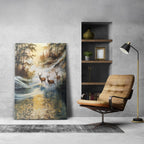 Majestic Deer in Autumn Stream