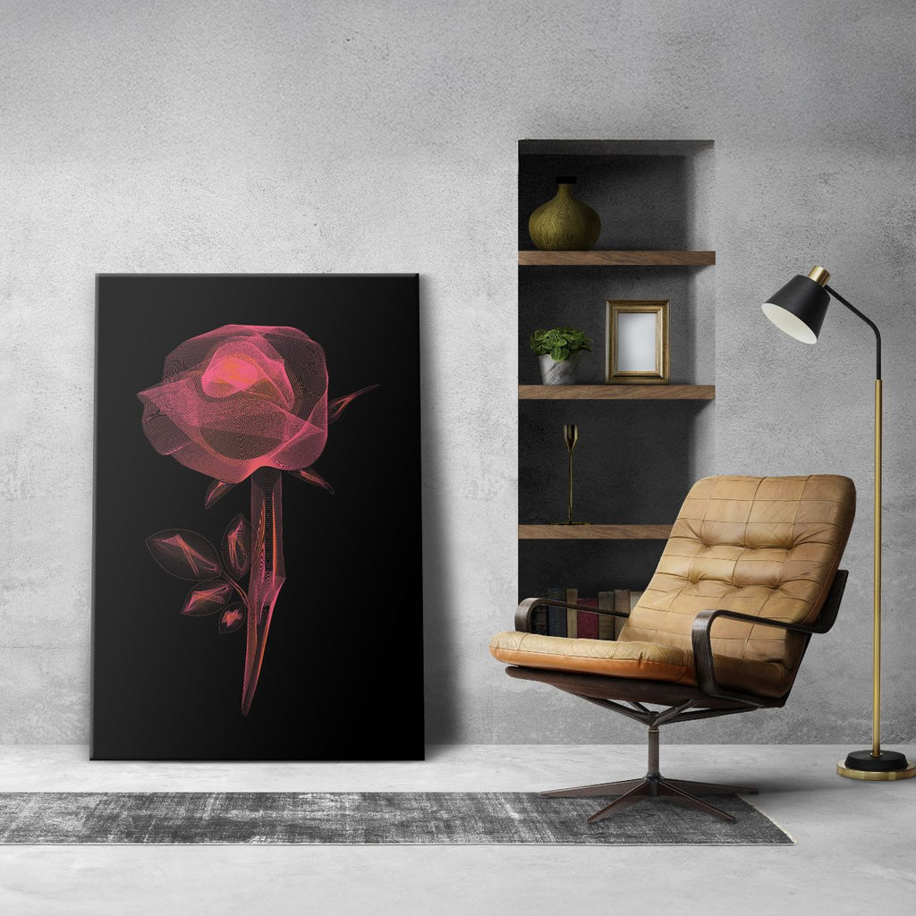 Radiant Wireframe Rose - 3