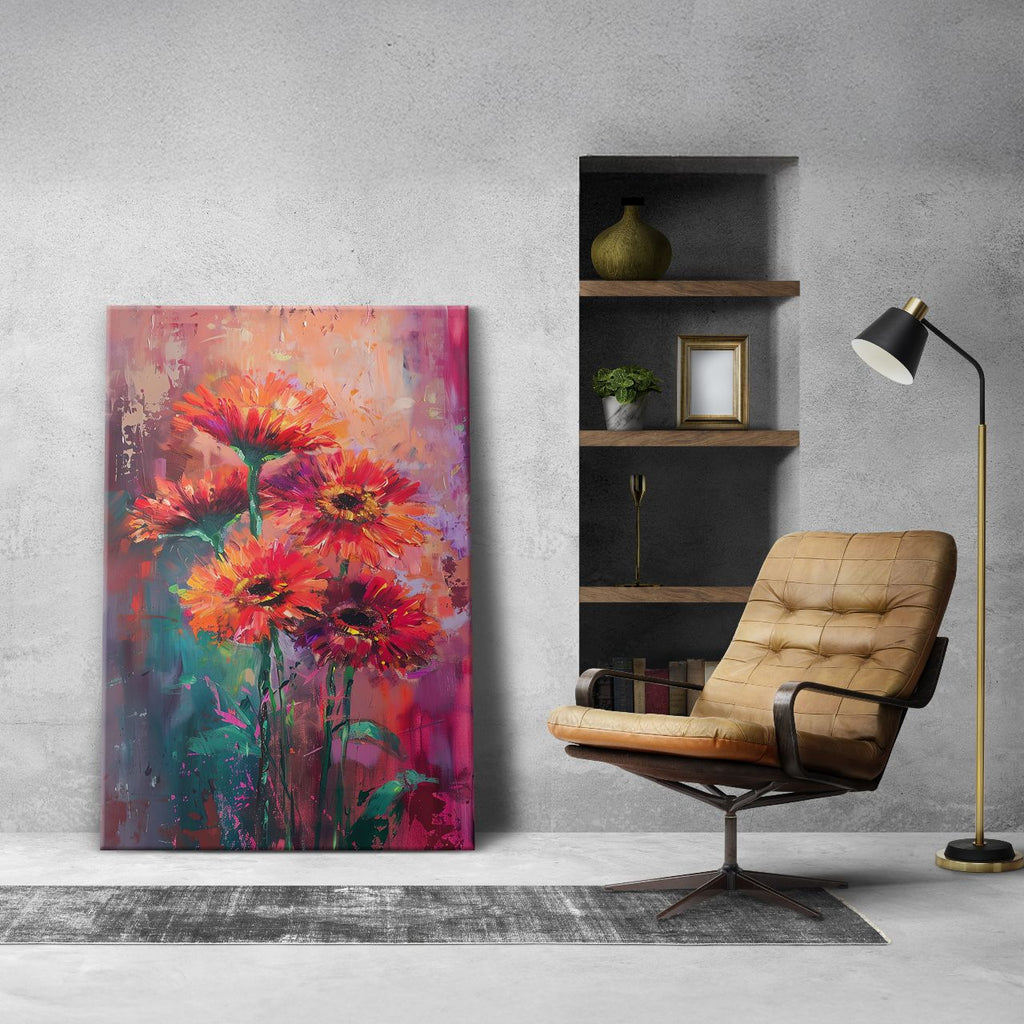 Fiery Daisy Abstraction