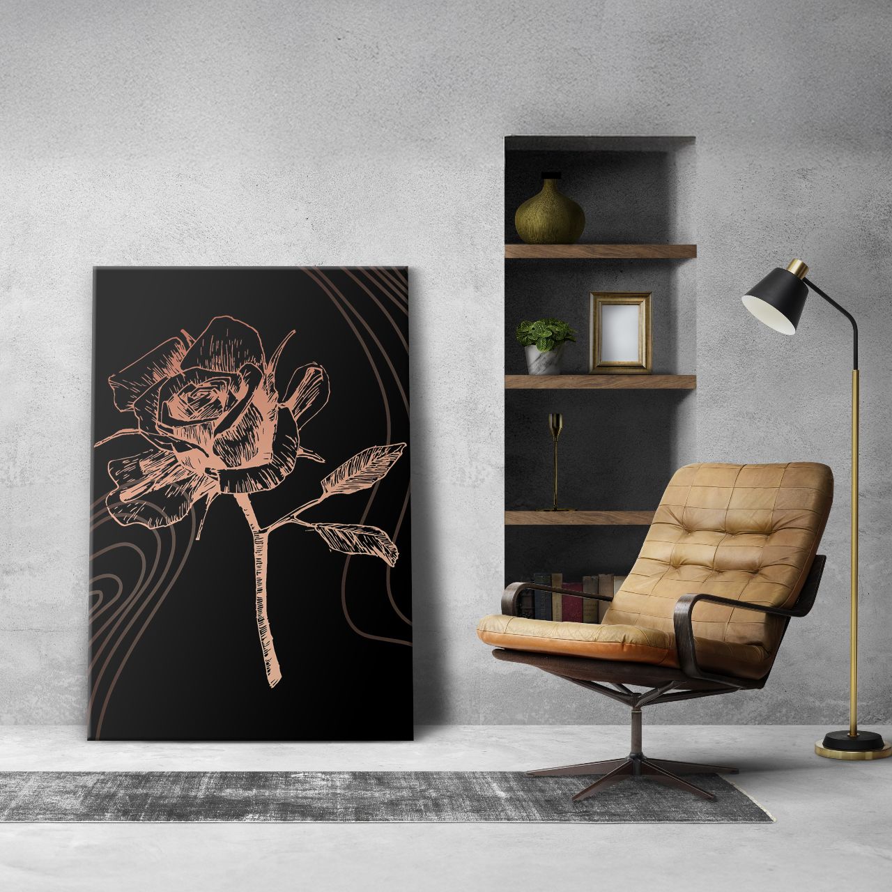 Copper Rose Etching - 2