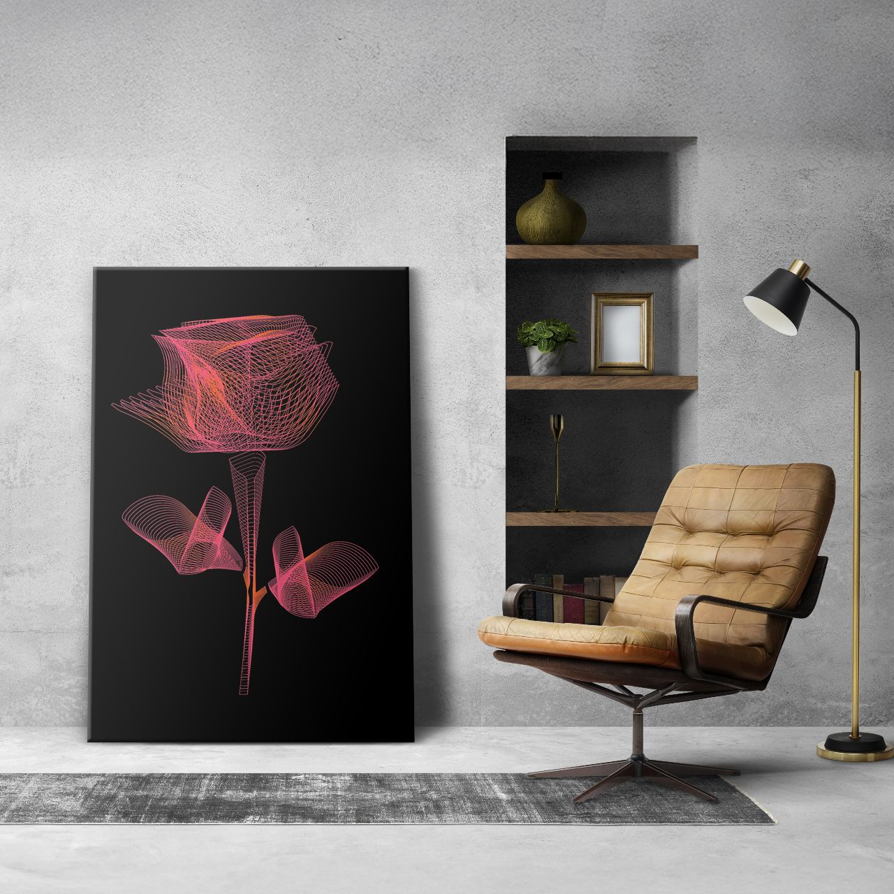 Radiant Wireframe Rose - 1