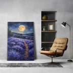 Moonlit Lavender Field