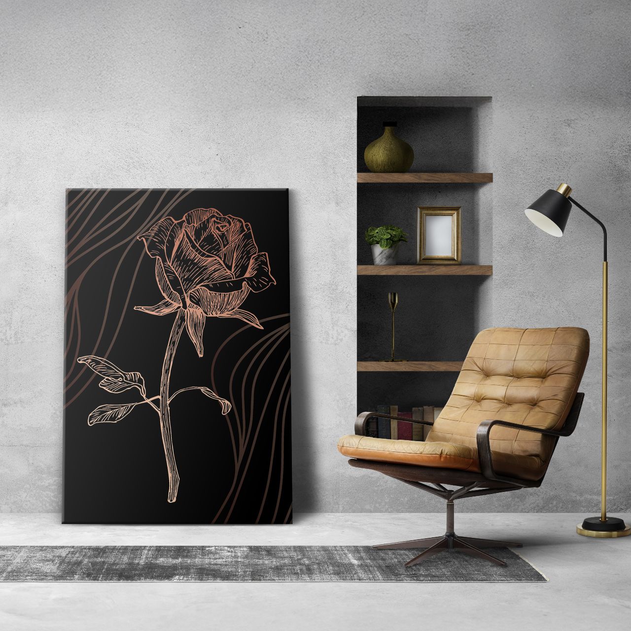 Copper Rose Etching - 3